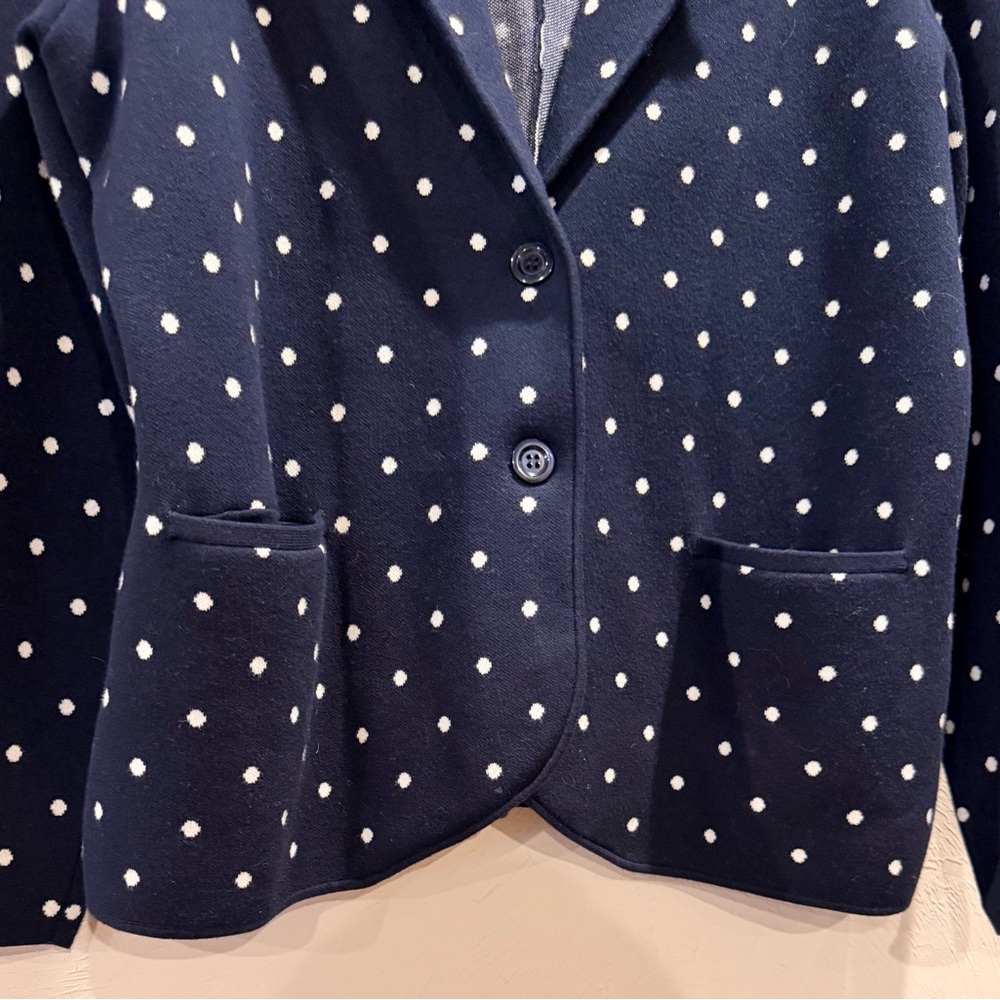 Navy Polka Dot Women's Blazer - Picture 2 of 9